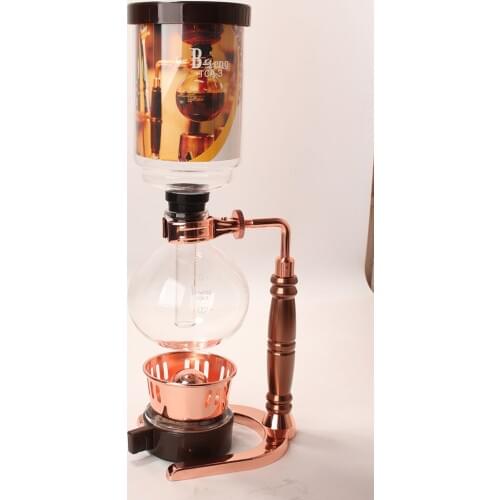 New 3cups Syphon coffee maker with gold/rose gold handle/Syphon Coffee Brewer Maker /Tea brewer of syphon with elegant design