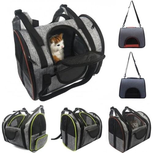 Black Portable Foldable Faux Leather PVC Cat Dog Breathable Carrier Backpack Breathable Pet Outdoor Pets Within 5 kg Travel Bag