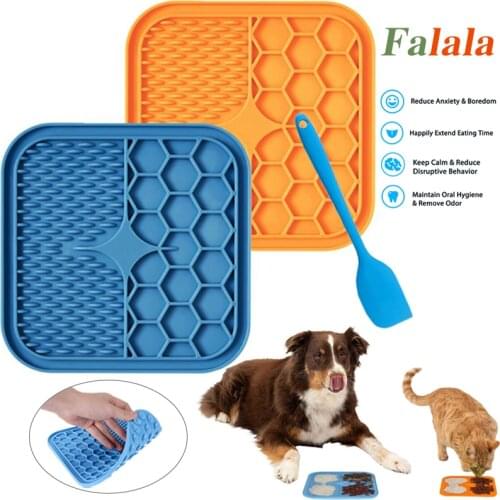 Lick Pad for Dog Cat Slower Feeder Licky Mat for Puppy Kitten Silicone Dispenser Pet Feeding Licking Mat Bathing Distraction Pad