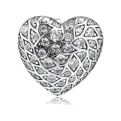 Clear CZ Big Heart Stud Earring 925 Sterling Silver Jewelry Women Earrings Accessory Crystal Single Earring Silver Jewelry Girls