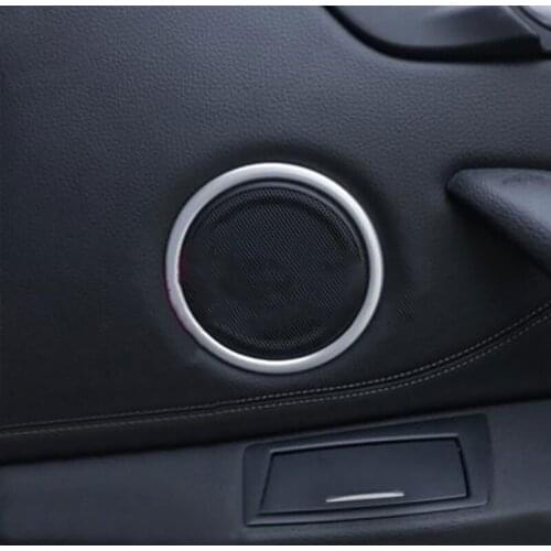 Car Interior Door Audio Speaker Circle Cover Trim Speaker Round Sticker for BMW X1 F48 2016 2017 Auto Accessories
