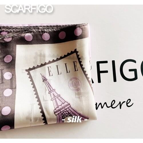 SCARFIGO Women Small Square Silk Scarf Printing Female Handkerchief Bandana Neck Hair Skinny Tie Scarves