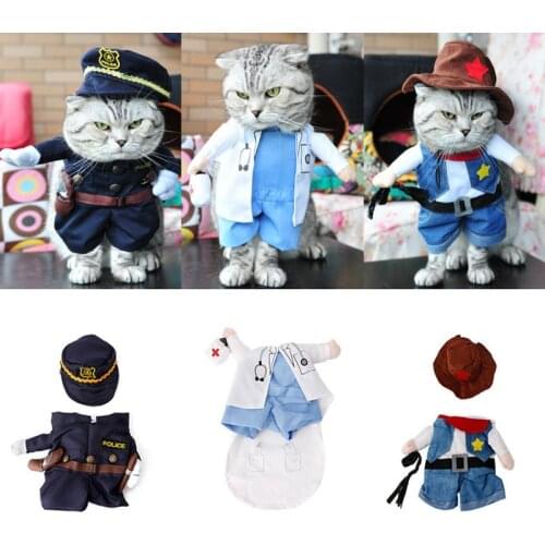 Funny Pet Costume Dog Cat Costume Clothes Dress Apparel Doctor Policeman Cowboy