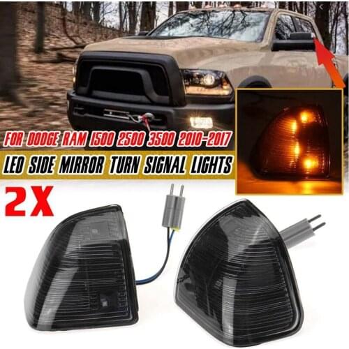LED Turn Signal Light Side Rear View Mirror Lamps for Dodge Ram 1500 2500 3500 4500 5500 2010-2018 Smoked Lens
