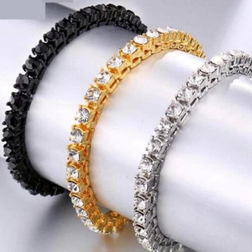 Cubic Zirconia Tennis Bracelets Gold Silver Color Chain Crystal Bracelet For Unisex Fashion Jewellery Gift pulseras mujer moda