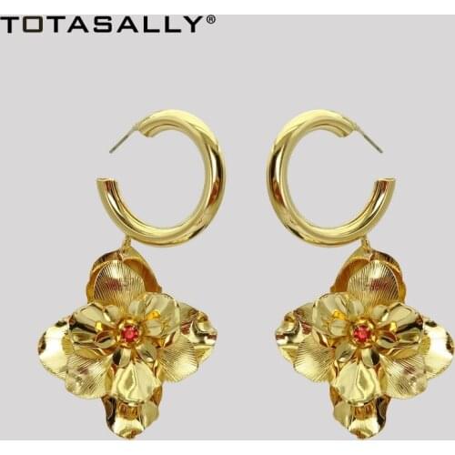 TOTASALLY Korean Flower Earrings Beautiful Flower Petals Drop Earring Womens Statement Earrings Girls Gifts Dropship Jewelry