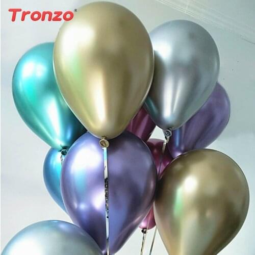 Tronzo Metallic Balloons 10pcs Latex Birthday Balloons Helium Chrome Rose Gold Balloon Birthday Party Decorations Kids Balony