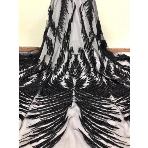 Stock JH032#3 color wings luxury beads embroidered wire mesh cloth for wedding dresses alibaba express