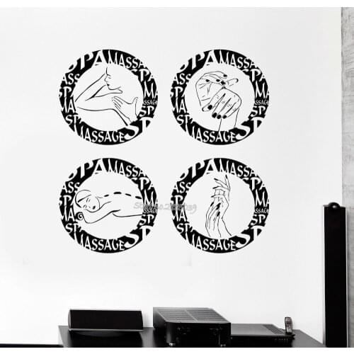 Newest Design Spa Sticker Vinyl Wall Decal Massage Relax Cosmetics Wall Stickers Beauty Salon Art Mural Interior Ornament LA624