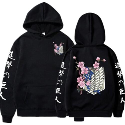 Japanese Anime Graphic Hoodies Men Attack on Titan Shingeki No Kyojin Pullover Sweatshirt Unisex Male