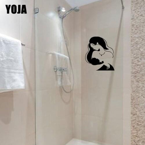 YOJA 28x24.1CM Warm Home Decor Wall Stickers Mom And Baby Bathroom Glass Decal G2-0116