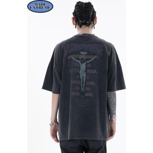 MADEEXTREME Oversized t shirt Hip Hop Streetwear Tshirt Harajuku Summer new arrival 2021 gothic retro t shirt woman tshirts 2138