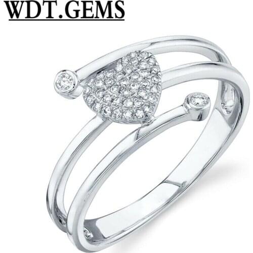 10K Yellow Gold Diamond Wrap Heart Ring Womens Swirl Twist Cocktail Statement