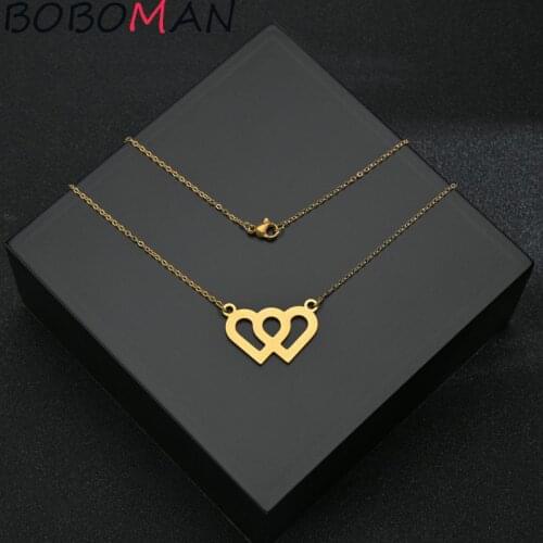 Bohemian heart Pendant Necklace Stainless Steel Jewelry Necklace for Women Necklace Bijoux Femme