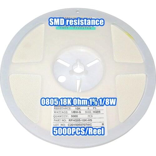 1 Reel 0805 18k 18K Ohm 1% 1/8W SMD Resistance 5000PCS/Reel