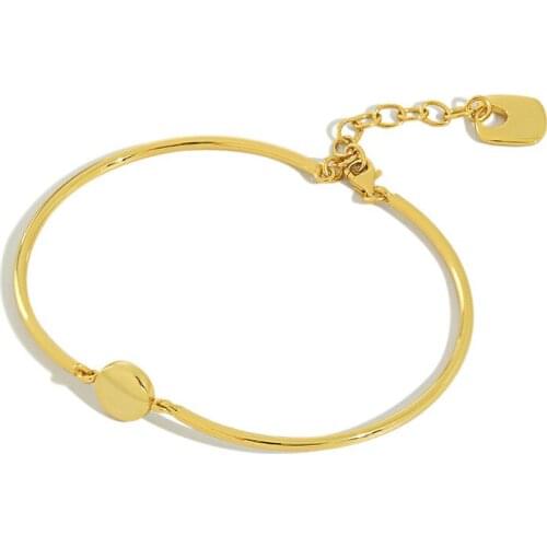 1pc Authentic 925 Sterling silver Disc Coin & circular tube Cuff Wrist Bracelet Fine Jewelry TLS334