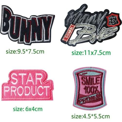 1PCS Love letters Embroidery Patches for Clothing Stripes Written Words Sticker Clothes Letters Badges