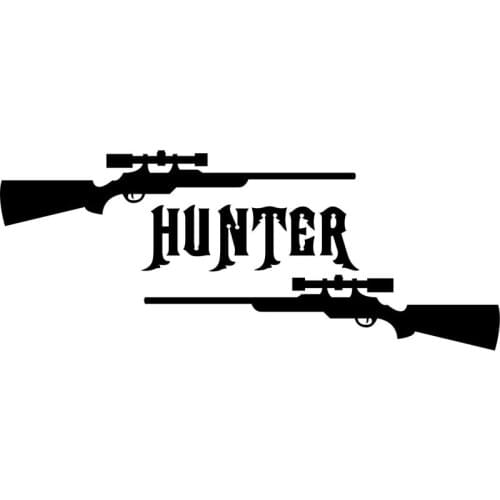 16CM*6.5CM Gun Hunter Hunting Deer Buck Rifle Car Stickers Car Styling Vinyl Decal Sticker Cars Acessories Decoration C8-0414