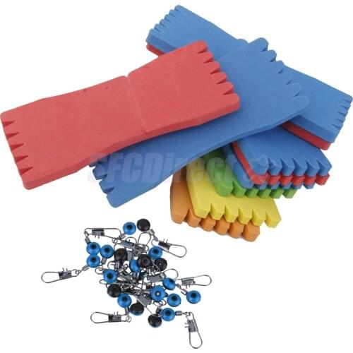 20pcs Space Bean Fishing Clip Connector 10pcs Fishing Foam Line Board Tackle