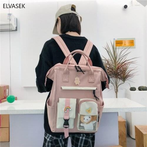2021 Preppy Purple Backpack Women Waterproof Candy Colors Backpacks Fancy High School Bags for Teenage Girl Cute Travel Rucksack