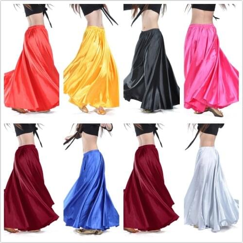 2020 Team Stage Performance Bally Dancing Costumes for Adult Woman Big Swing Satin Silk Gypsy Spanish Flamenco Skirt