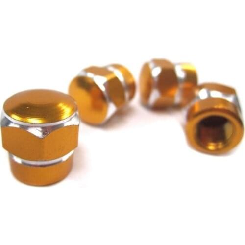 5 Pcs Aluminum Valve Caps Wheel Rim Hexagonal Ventile Air Tyre Stem Dust Cover Gold