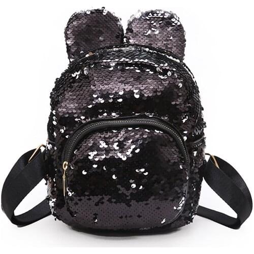 5PCS / LOT Fashion Waterproof Lady Sequins Backpack School Bag Satchel Girls Student Travel Shoulder Pouch