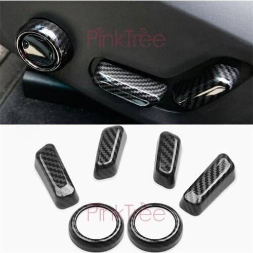 Accessories For Volvo XC60 2018 Carbon Fiber Color Seat Adjust Button Cove Trim Panel Chrome Car Styling
