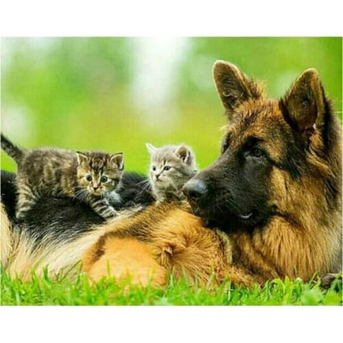 16 style diamond painting German Shepherd cat 5d diy full square drill animal diamond embroidery 3d round mosaic dog sticker