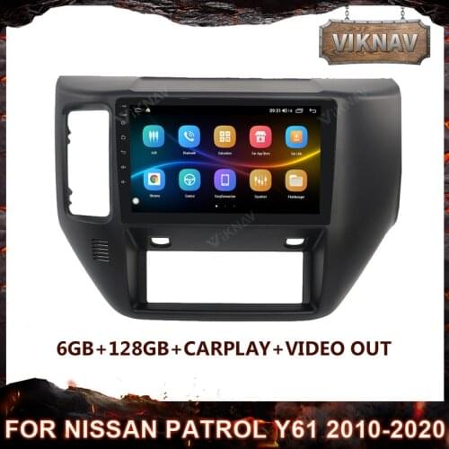 Android 10.0 Car Radio Player For Nissan Patrol Y61 2010-2020 Multimedia Stereo With GPS Navigation Head unit Tape Recorder