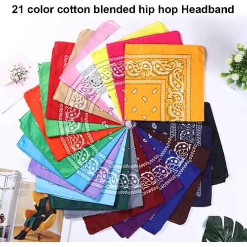 Bandana kerchief Unisex Hip Hop Black Hair Band Neck Scarf Sports Headwear Wrist Wraps Head Square Scarves Print Handkerchief