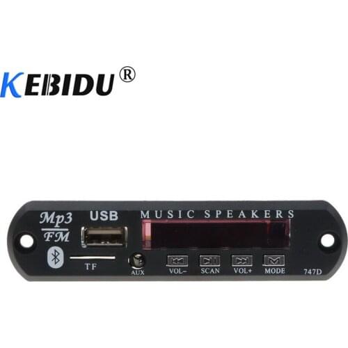 Kebidu Bluetooth Decoder Board MP3 Player Receiver for Car Kit Color Screen FM Radio TF USB 3.5mm AUX Audio For iphone XS