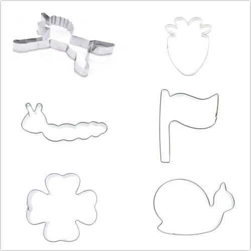 Stainless Steel Cartoon Rabbit Carrot Worm Unicorn Shape Cookie Cutters Mold Fondant Cake Decorating Molds Baking Biscuits Tools