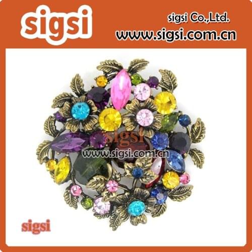 Imitation multi color Crystal Rhinestone Brooch Pins Flower Bouquet Brooch For Women