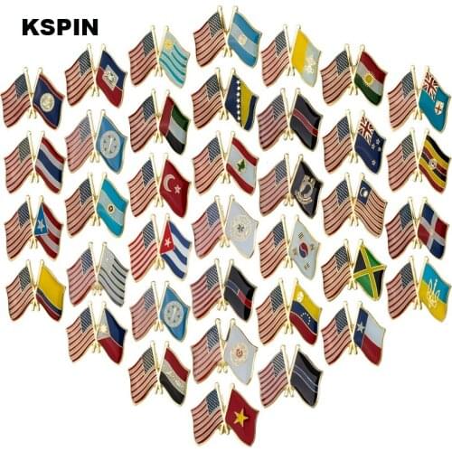 U.S.A. Friendship Flag Badge Country Flag Brooch National Flag Lapel Pin International Travel Pins Collections