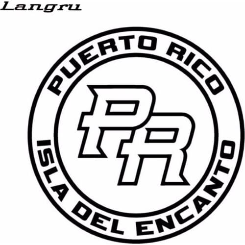 Langru 15cm*15cm Character Letter Puerto Rico Isla Del Encanto Vinyl Car Stickers Car Accessories Jdm