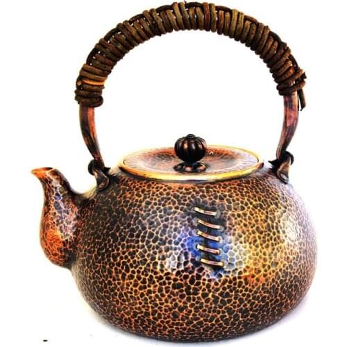 Pure Copper One Full Piece Teapot Kung Fu Water Kettle Retro Thick Top Grade Gift Handmade