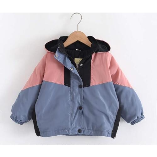 Menoea Girls Boys Casual Active Jackets 2-7 Years Kids Autumn Patchwork Outerwear Children Fashion Clothing Hooded Coats