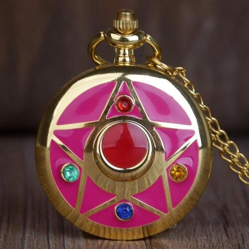 Lovely anime Janpanese Cosplay Necklace pocket watch steampunk watch with chain pendant Gift for Girl CF1028