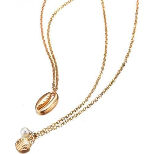 Multi Layer Shell Pendant Necklace Choker Charm Ocean Jewelry For Women Girl Gift