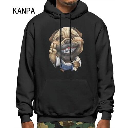 2021 Men Hip Hop Sweatshirt Hoodie Funny Dog Graphic Streetwear Harajuku Pullover Hoodie Winter Autumn Black Hoodie Smile