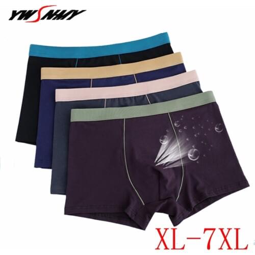 XL-7XL Mens Boxer shorts Comfortable Mens Solid Underwear Sexy Cotton Boxers 2pcs/lot Plus Size Male Panties 2pcs/lot