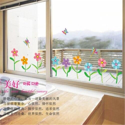 Wall stickers home decoration plants small flowers childrens room bedroom living room bathroom window background decals