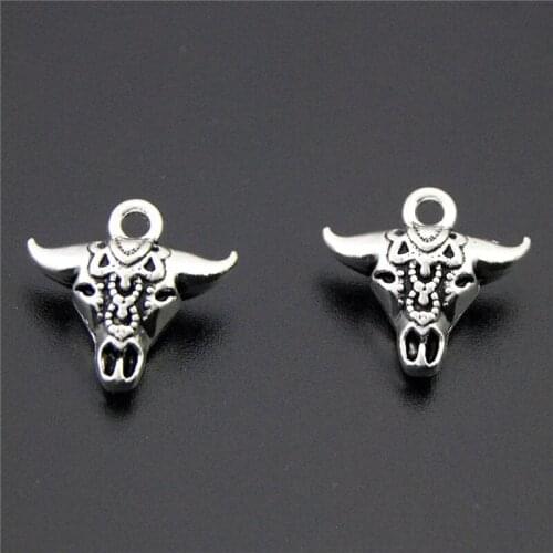 5PCS Silver Color Bull Head Tauren Charms Pendant Handmade Charms Pendants Jewelry Findings A2262