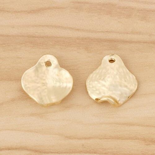 10 Pieces Gold Tone Geometry Irregular Round Charms Pendants for DIY Earrings Jewellery Making Accessories 16mm