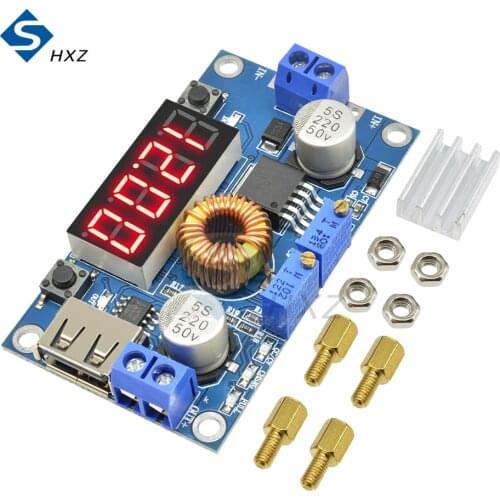 DC-DC 5A Digital LED Drive Lithum Battery Charger Module CC/CV USB Step Down Buck Converter With Voltmeter Ammeter