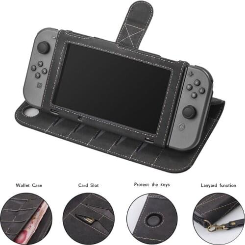 Portable PU Leather Case Protective Bag Game Card Storage Pouch for NS Switch