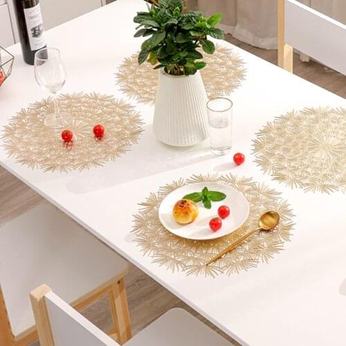 PVC Dandelion Hollow Non-Slip Kitchen Placemat Coaster Insulation Pad Dish Coffee Table Mat Home Decor Beautiful And Dignified