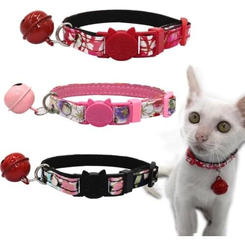 Adjustable Cat Collar With Bell Pet Collar For Cats Personalized Puppy Collars Leash Cat Collar Harness Kitten Pet Lead Supplies