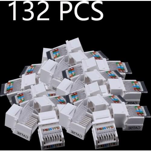 132pcs /pacl Tool-free CAT5E UTP network module RJ45 connector Information socket Computer Outlet cable adapter Keystone Jack